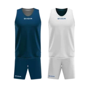 Set echipament baschet reversibil Givova Double, Bleumarin / Alb