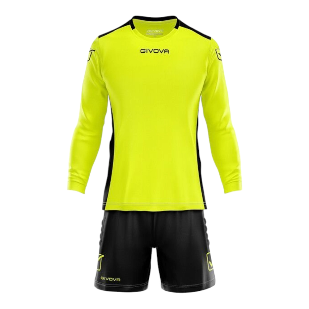 Set echipament portar fotbal Givova Hyguana, Galben Fluo / Negru