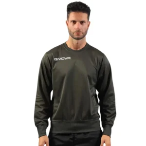 Bluza GIVOVA ONE din fleece cu guler înalt VERDE MILITAR