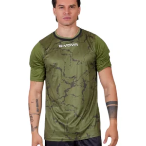 Tricou sport Givova Grafite, Verde Militar