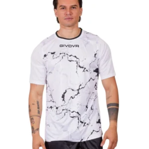 Tricou sport Givova Grafite, Alb / Negru